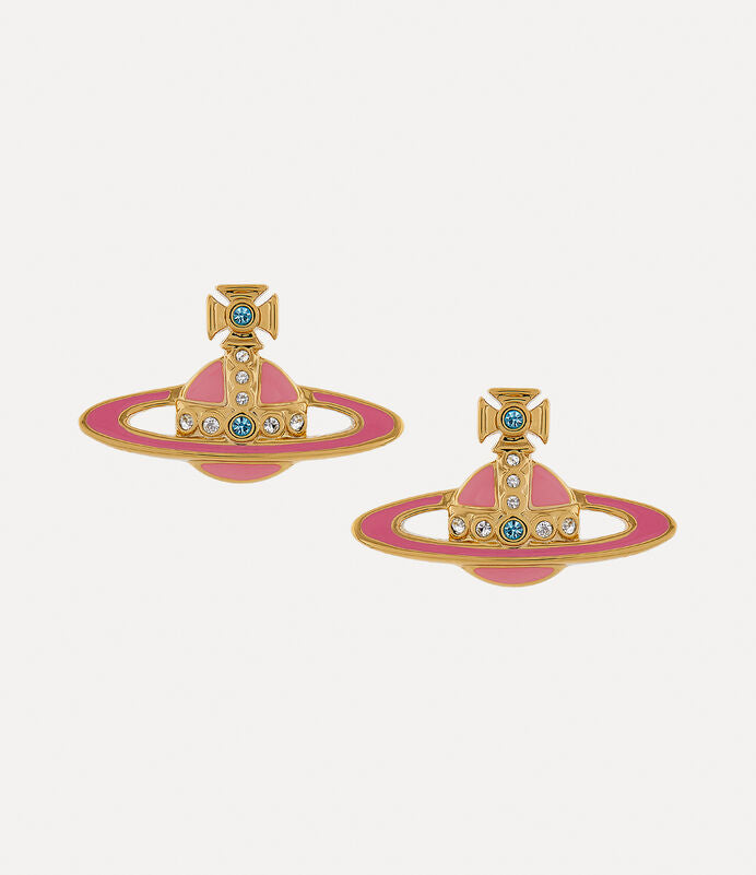 Vivienne Westwood Small Neo Bas Relief Earrings Pink/Blue