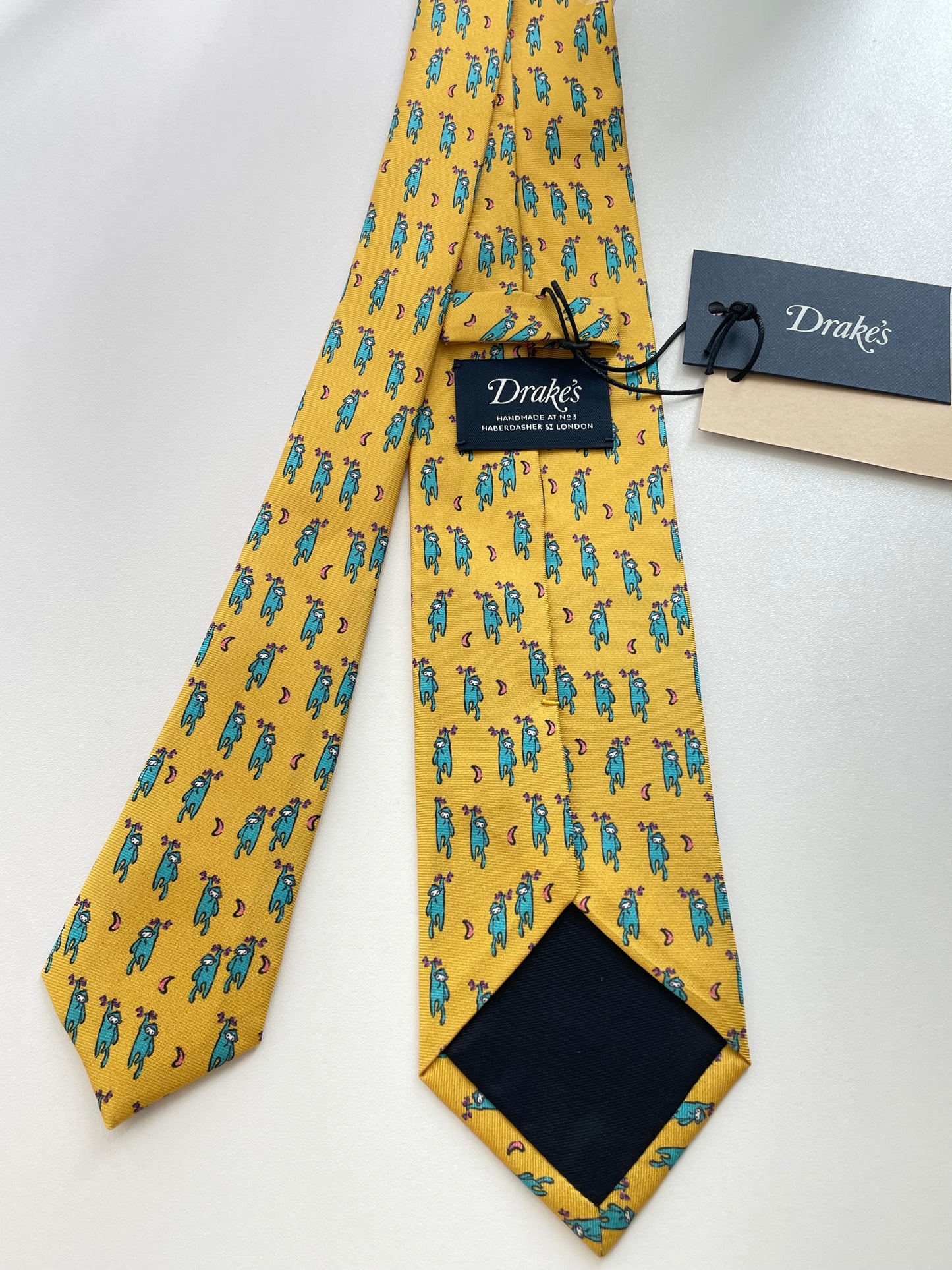 Drakes Monkey Motif Handmade Tie With Tag Limited Edition