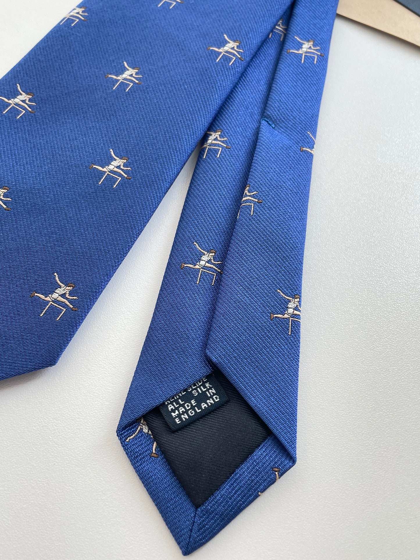 Drakes Tennis Motif Handmade Tipped Silk Tie With Tag Limited Edition