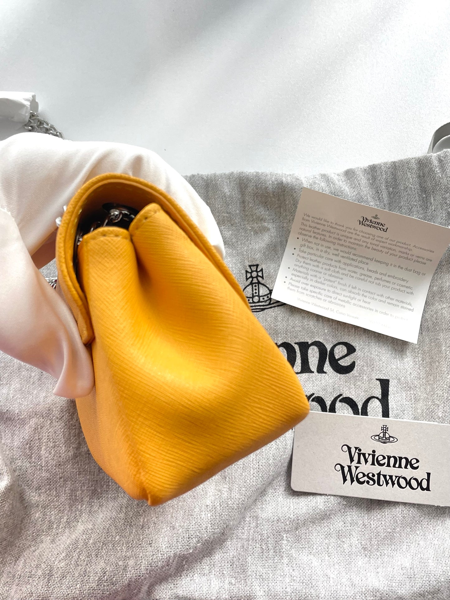 Vivienne Westwood Small Derby Purse Chain Bag Yellow