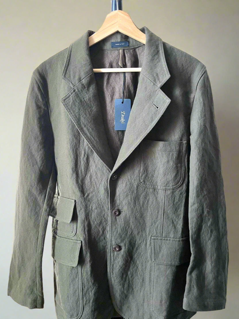 Drake's Games Blazer Olive Green Size 38