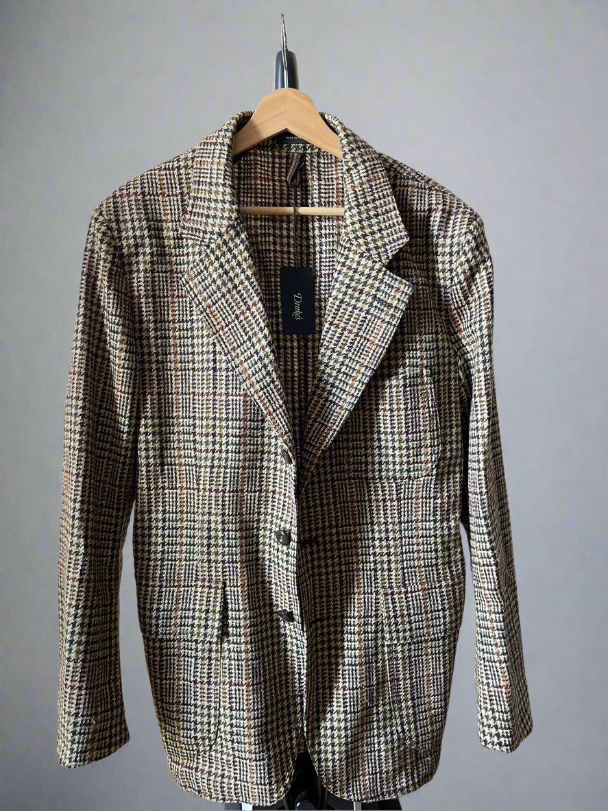 Drake's MKVII TWEED BLAZER POW WINE AW24 Size 38