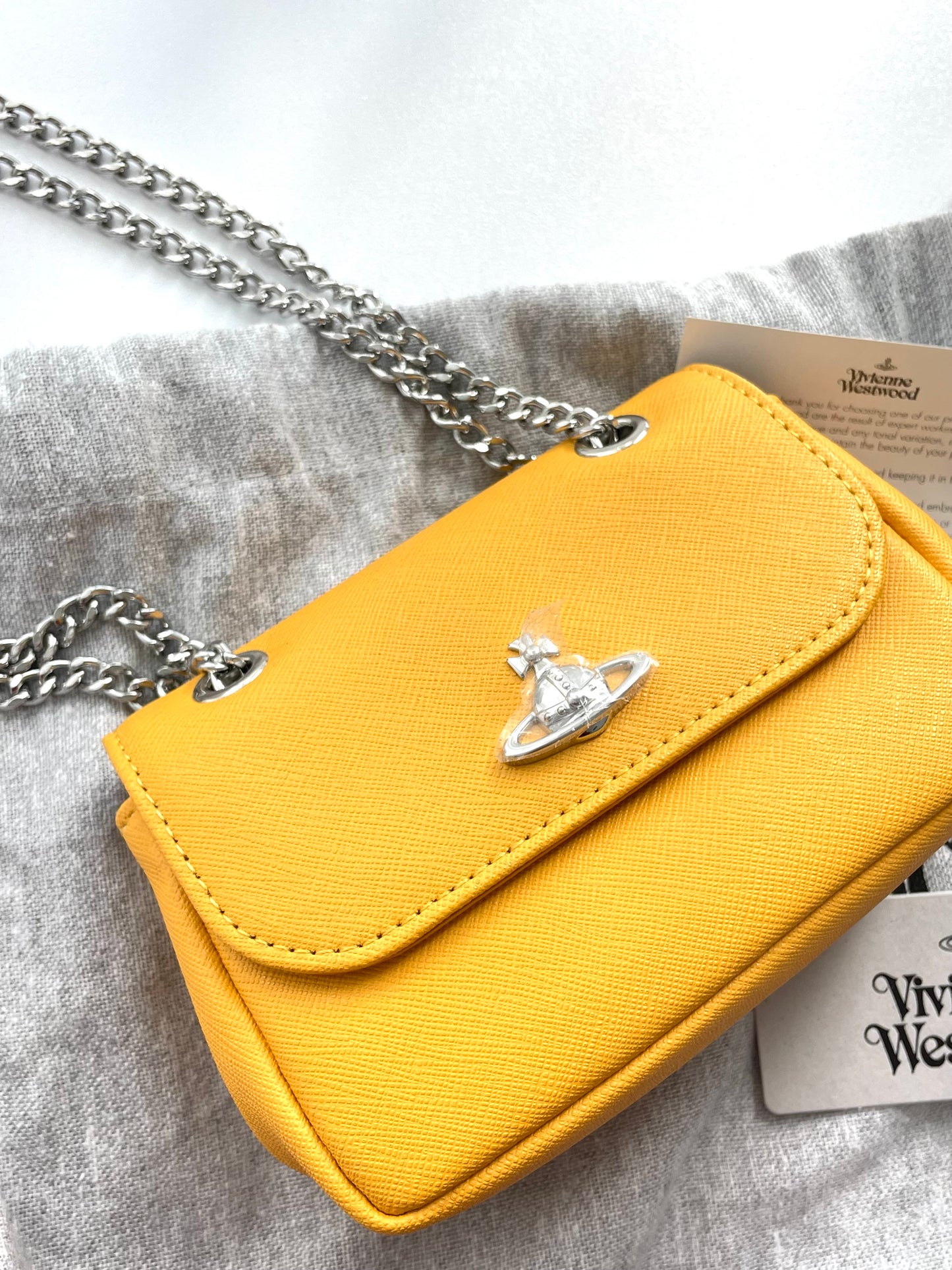 Vivienne Westwood Small Derby Purse Chain Bag Yellow