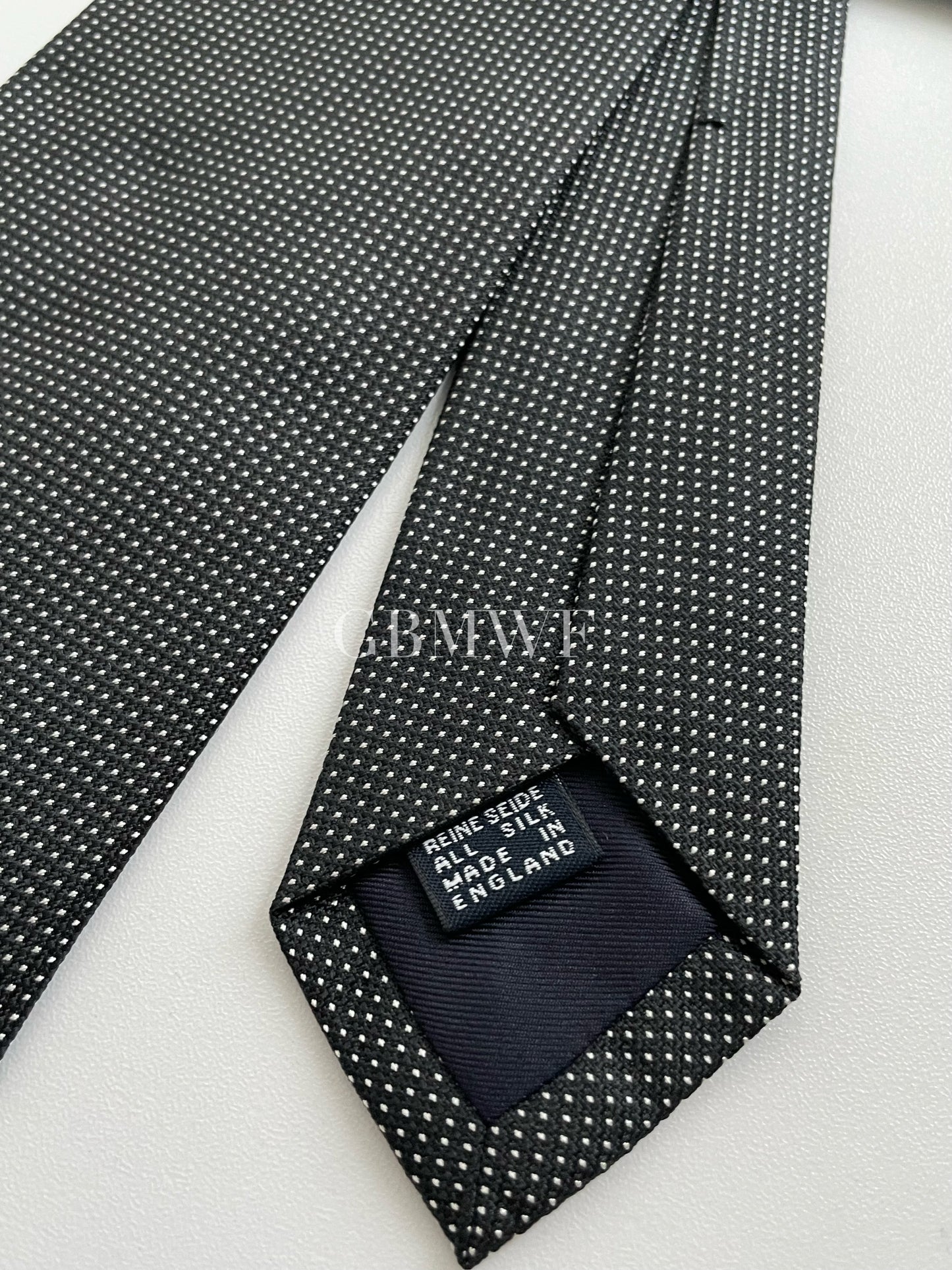Drakes Polka Dot Handmade Tipped Silk Tie With Tag