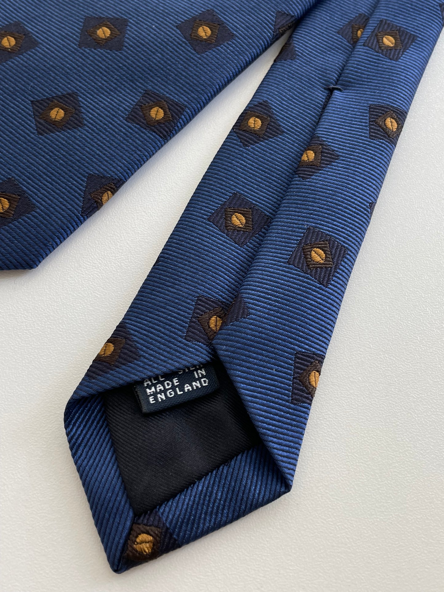 Drakes Geometric Motif Silk Tie Handmade Tie