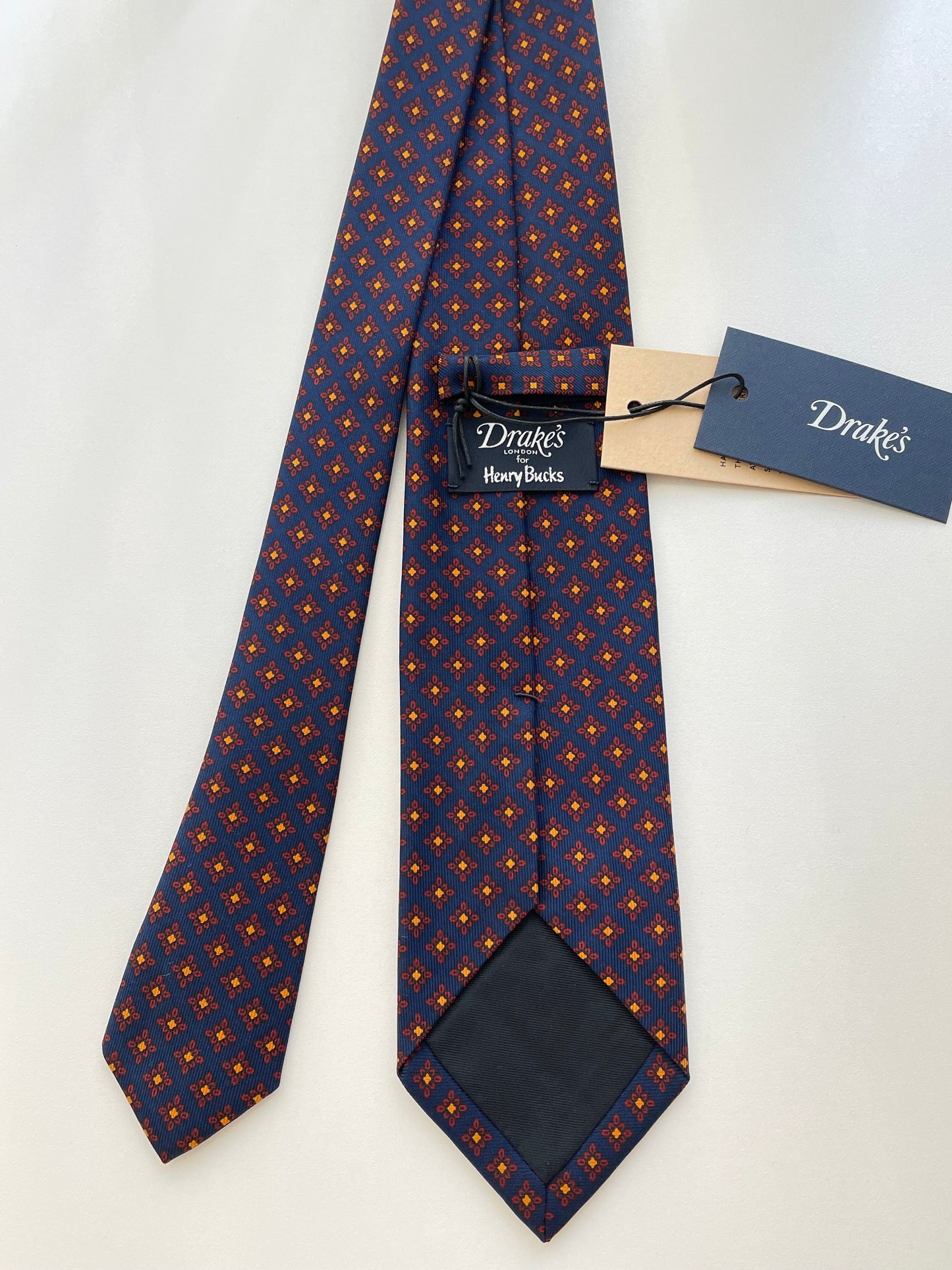 Drakes x Henry Bucks Handmade Tipped Silk With Tag