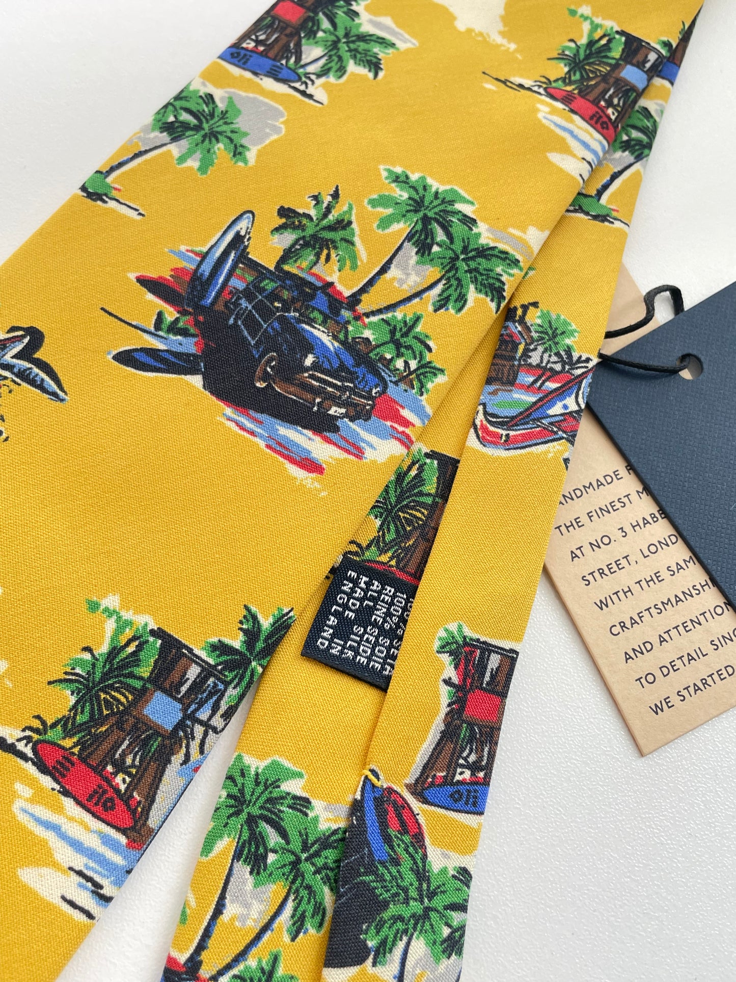 Drakes Tropical Vacation Handmade Rolled Edge Tie With Tag Limited Edition