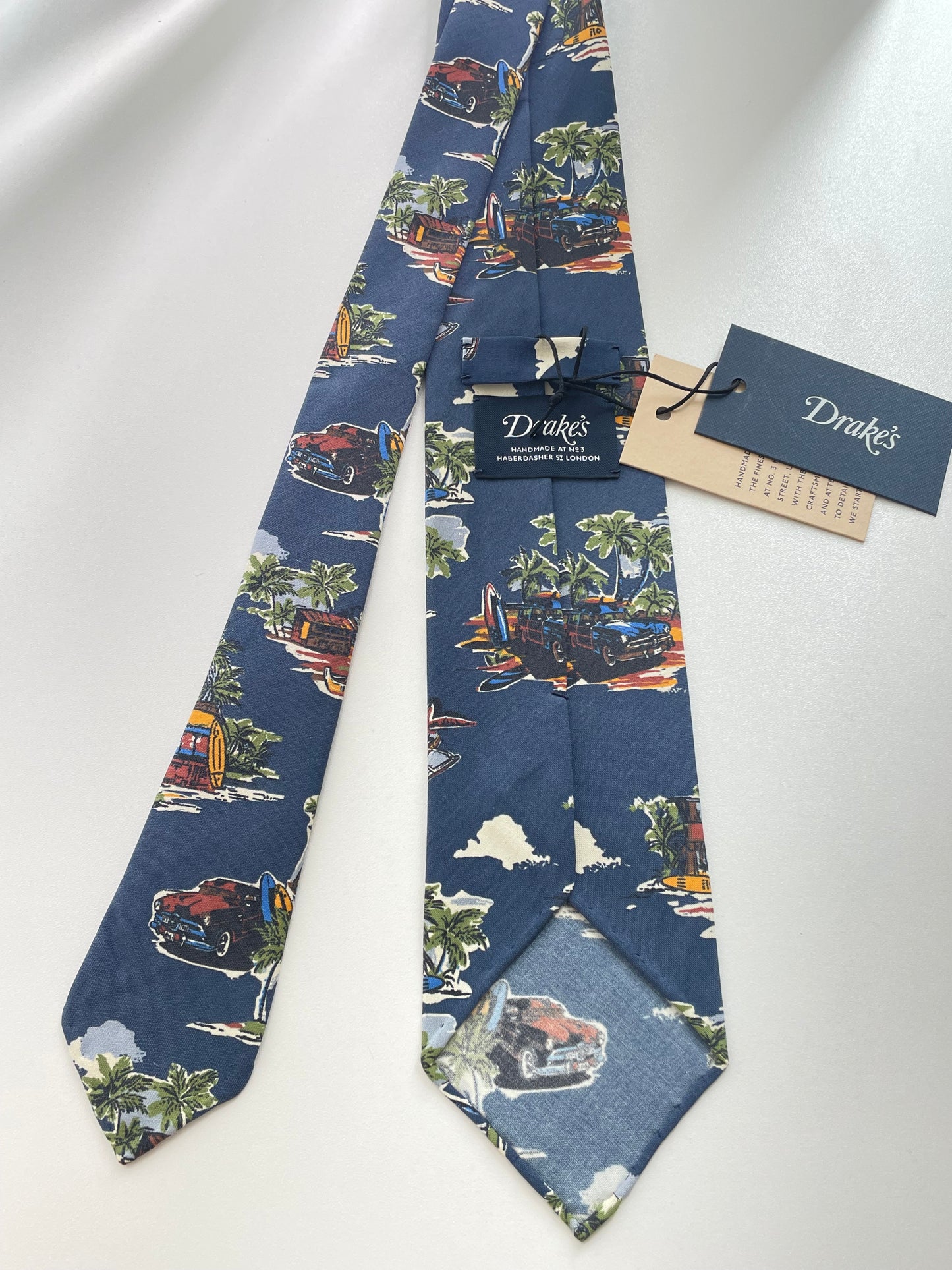 Drakes Tropical Vacation Handmade Rolled Edge Tie With Tag Limited Edition