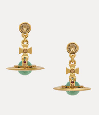 Vivienne Westwood Petite Orb Earrings Gold/Mint Green