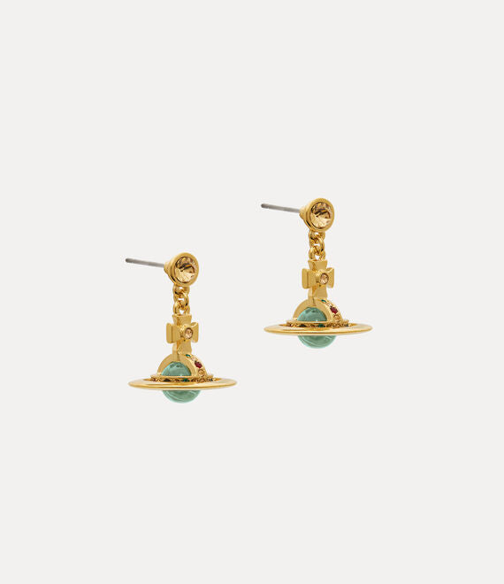 Vivienne Westwood Petite Orb Earrings Gold/Mint Green
