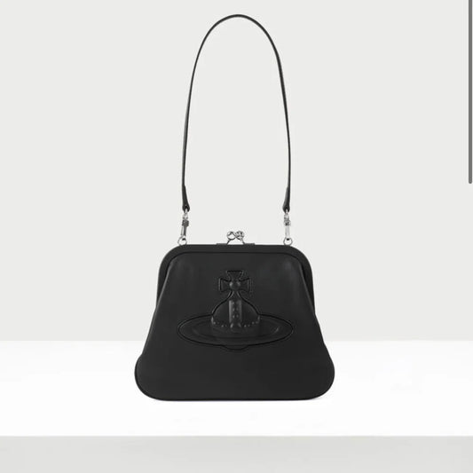 Vivienne Westwood croc-effect leather tote clutch bag in blue