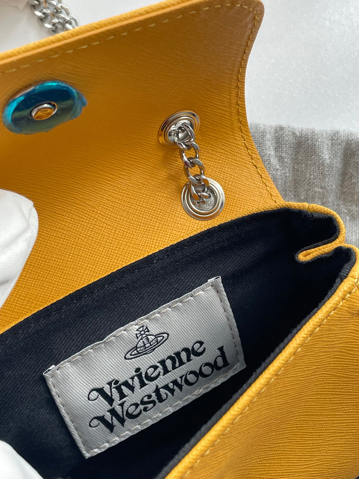 Vivienne Westwood Small Derby Purse Chain Bag Yellow