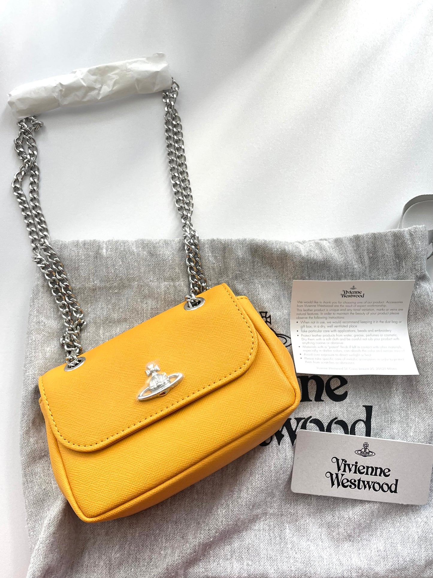Vivienne Westwood Small Derby Purse Chain Bag Yellow