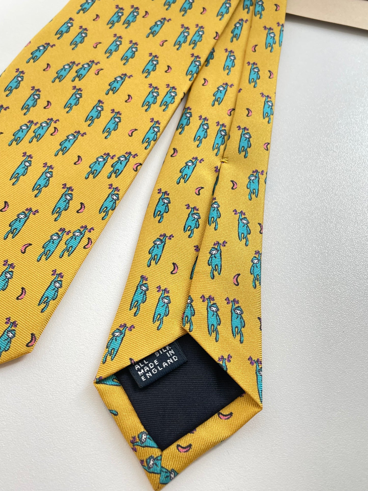 Drakes Monkey Motif Handmade Tie With Tag Limited Edition