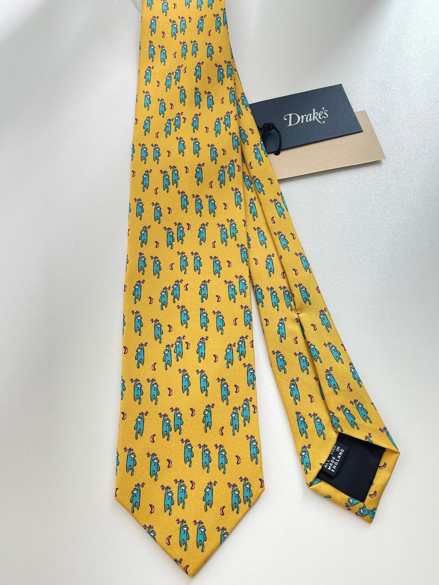 Drakes Monkey Motif Handmade Tie With Tag Limited Edition