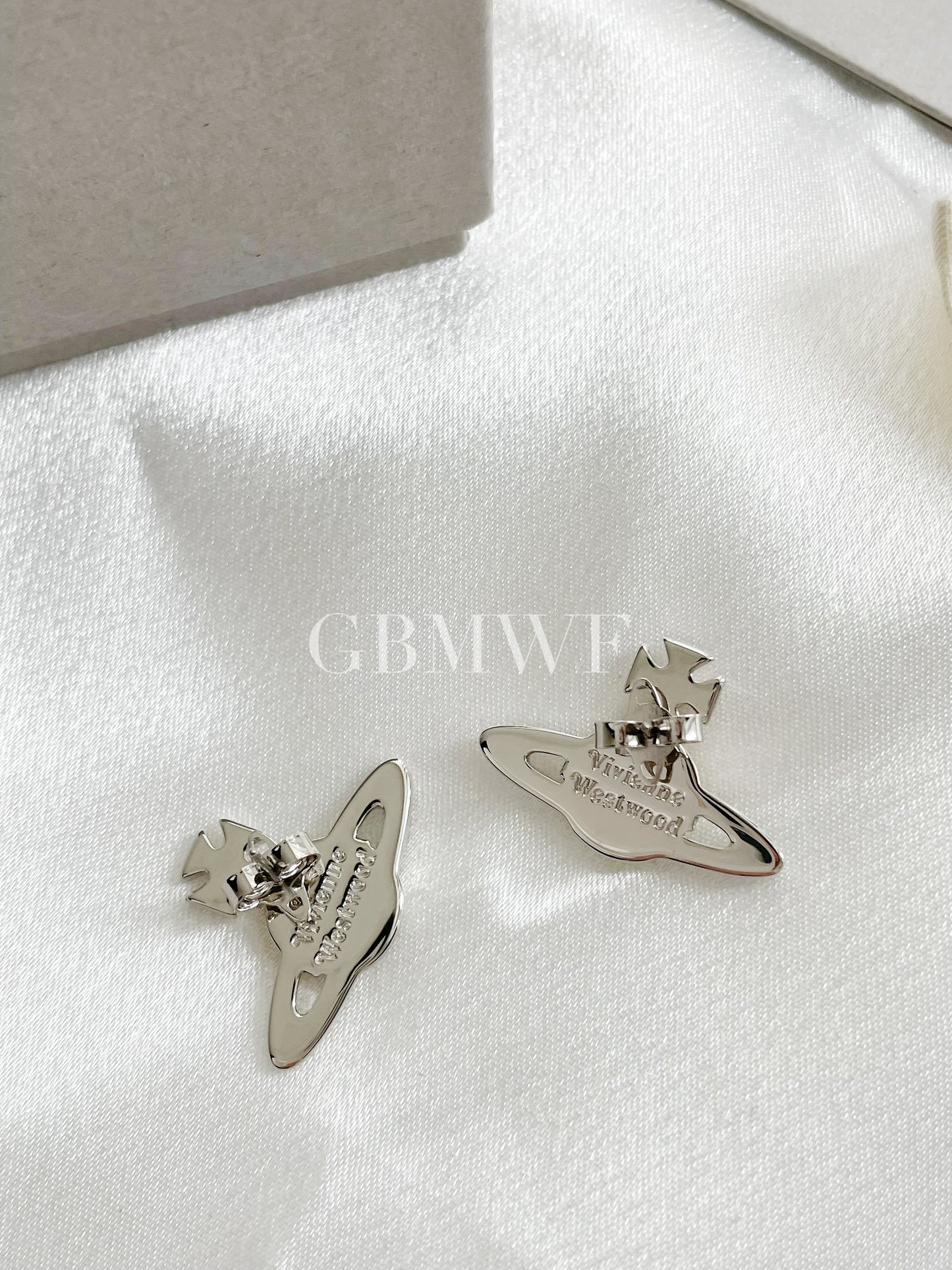 Vivienne Westwood Kika Silver Earrings Yellow/Green With Original Box