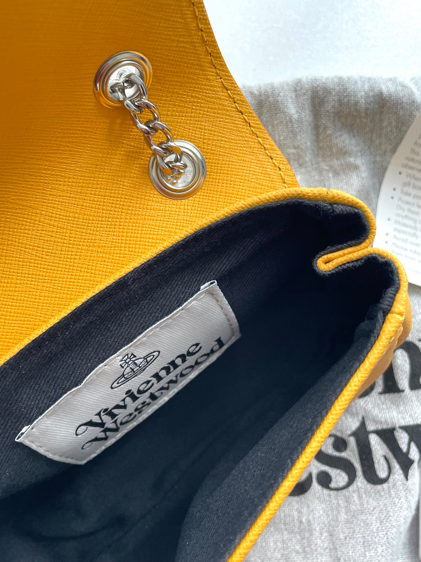 Vivienne Westwood Small Derby Purse Chain Bag Yellow