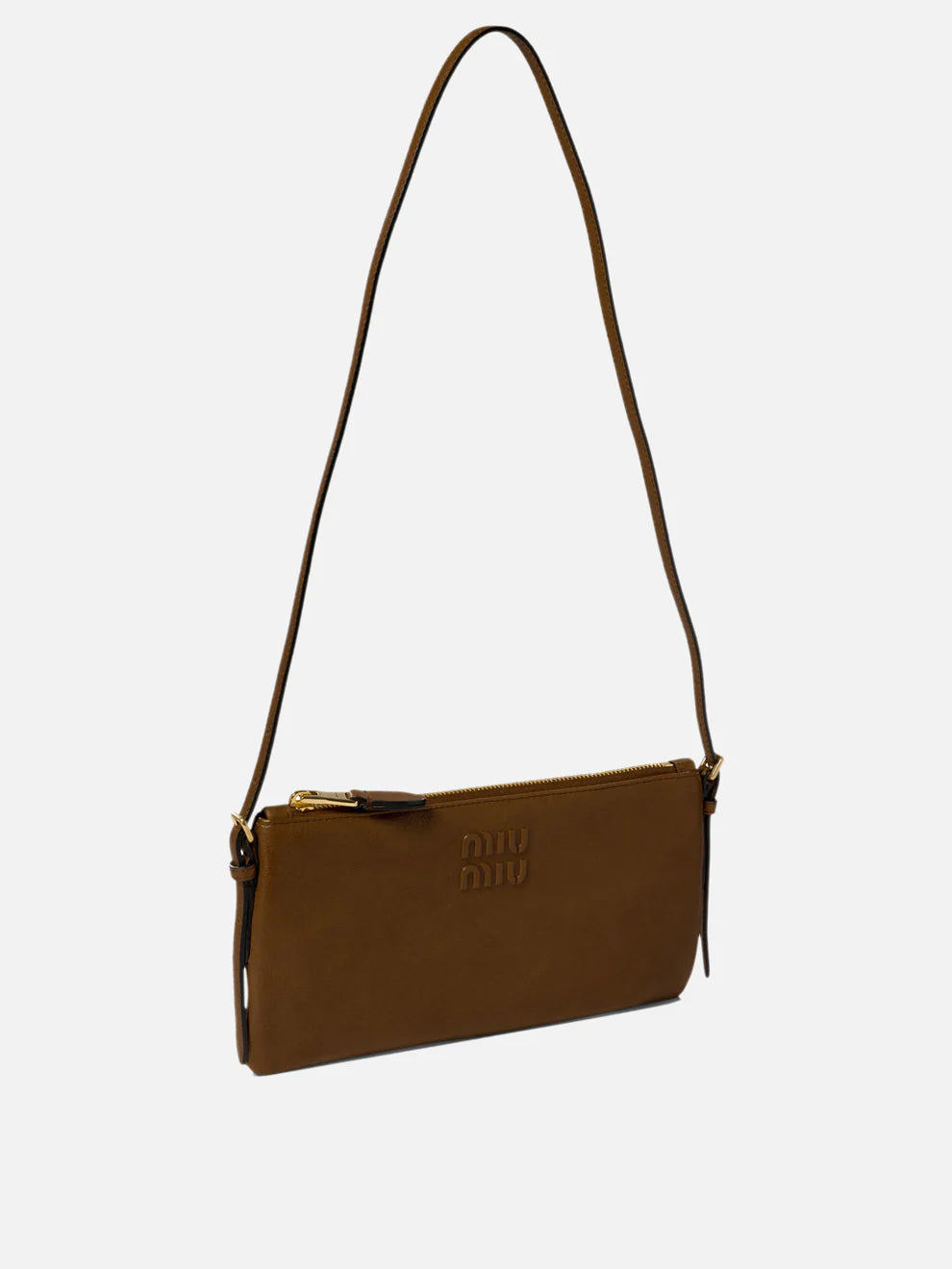 Miu Miu Logo Embossed Nappa Leather Shoulder Bag