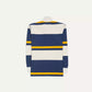 Drakes Ecru, Navy and Yellow Stripe Cotton Rugby Shirt Size Medium