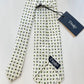 Drakes Handmade Tipped Silk Tie With Tag Horseshoe and Four-leaf clover