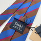 Drakes Handmade Striped Rolled Edge Cotton Silk Tie With Tag