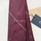 Limited Drakes Burgundy Handmade Silk Tie with Skiing Motif Sports Collection