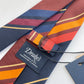 Drakes Handmade Striped Cotton Silk Tipped Tie With Tag