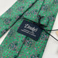 Drakes Tiger and Blooms Motif Handmade Tipped Silk Tie With Tag