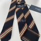 Drakes Handmade Striped Tipped Silk Tie With Tag