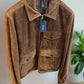 Drakes Tobacco Heavyweight Suede A-2 Bomber Jacket Size 44