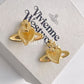 Vivienne Westwood Reverse Heart Studs Earrings Gold Blue and Violet crystal