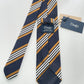 Drakes Handmade Striped Tipped Silk Tie With Tag