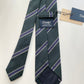 Drakes Handmade Striped Tipped Silk Tie With Tag