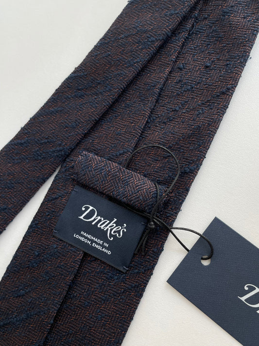 Drakes Hand-rolled Edge Silk Handmade Tie With Tag