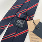 Drakes Handmade Striped Tipped Silk Tie With Tag