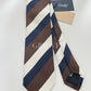 Drakes Handmade Striped Tipped Silk Tie With Tag