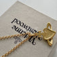 Vivienne Westwood Reverse Diamente Heart Necklace Blue Gold/Violet Crystal