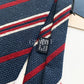 Drakes Hand-rolled Edge Block Stripe Silk Handmade Tie With Tag