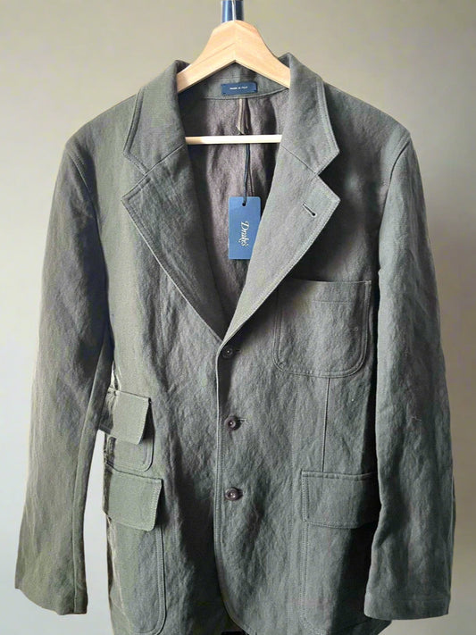 Drake's Games Blazer Olive Green Size 38
