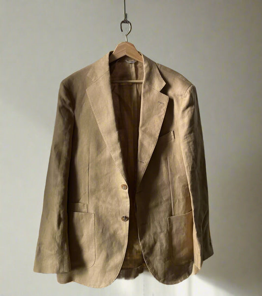 Drake's Sartorial Irish Linen Blazer Beige/Sand Size 38