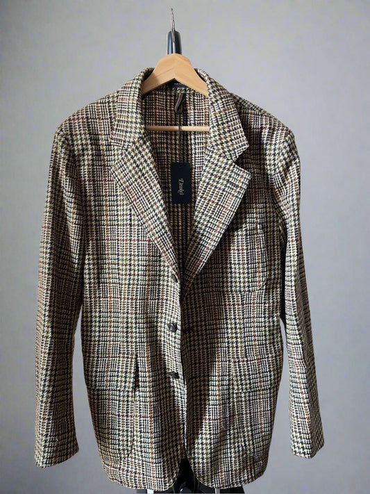 Drake's MKVII TWEED BLAZER POW WINE AW24 Size 38