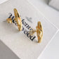 Vivienne Westwood Reverse Heart Studs Earrings Gold Blue and Violet crystal