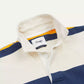 Drakes Ecru, Navy and Yellow Stripe Cotton Rugby Shirt Size Medium