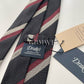 Drakes Hand-rolled Edge Block Stripe Silk Handmade Tie With Tag