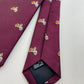 Drakes Motor Motif Burgundy Silk Tie Handmade Tie Limited Edition