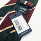 Drakes Handmade Striped Tipped Silk Tie With Tag