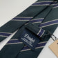 Drakes Handmade Striped Tipped Silk Tie With Tag