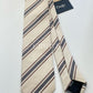 Drakes Handmade Striped Tipped Silk Tie With Tag