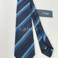 Drakes Handmade Striped Tipped Silk Tie With Tag