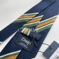Drakes Handmade Striped Tipped Silk Tie With Tag